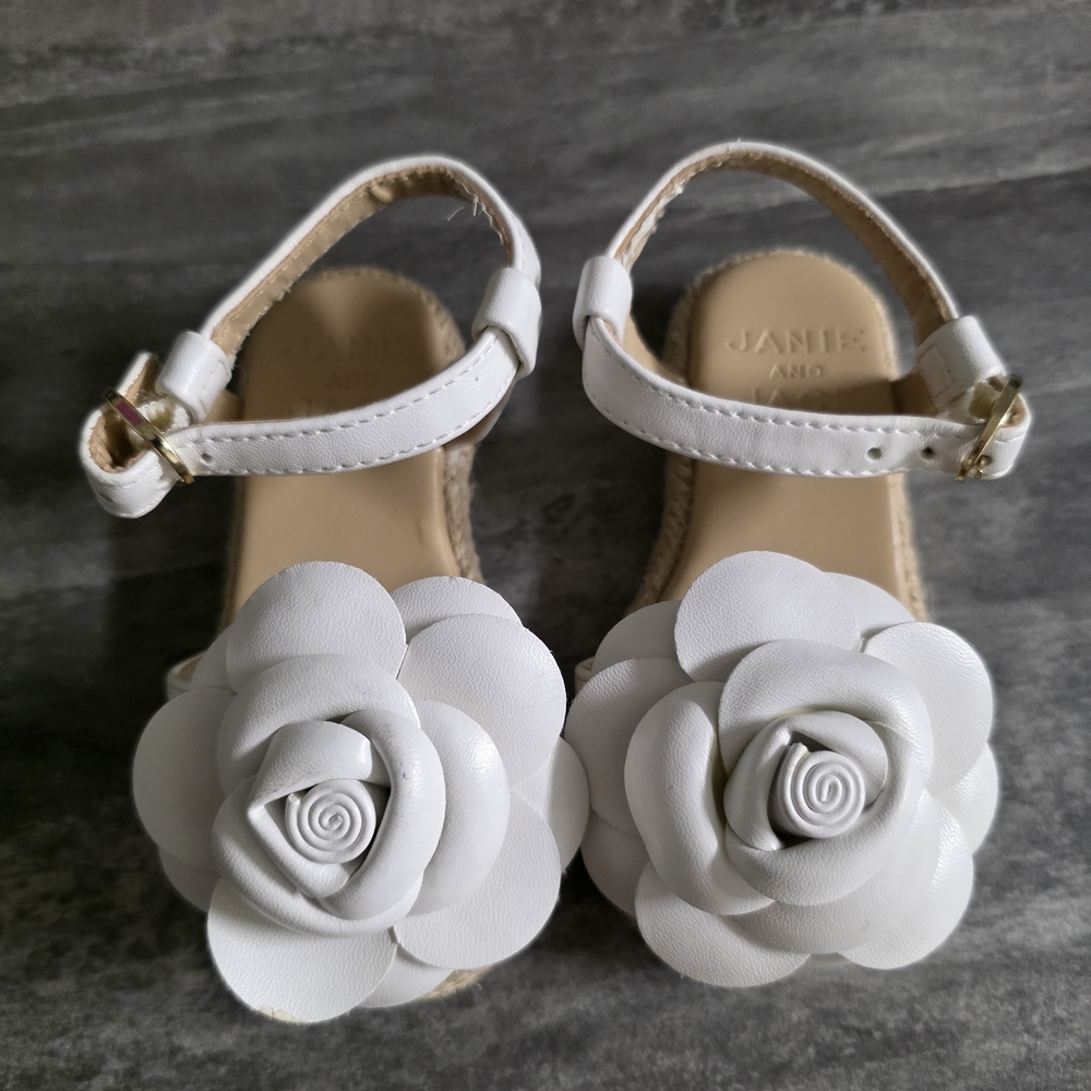 Janie and Jack White Floral Kids Sandals